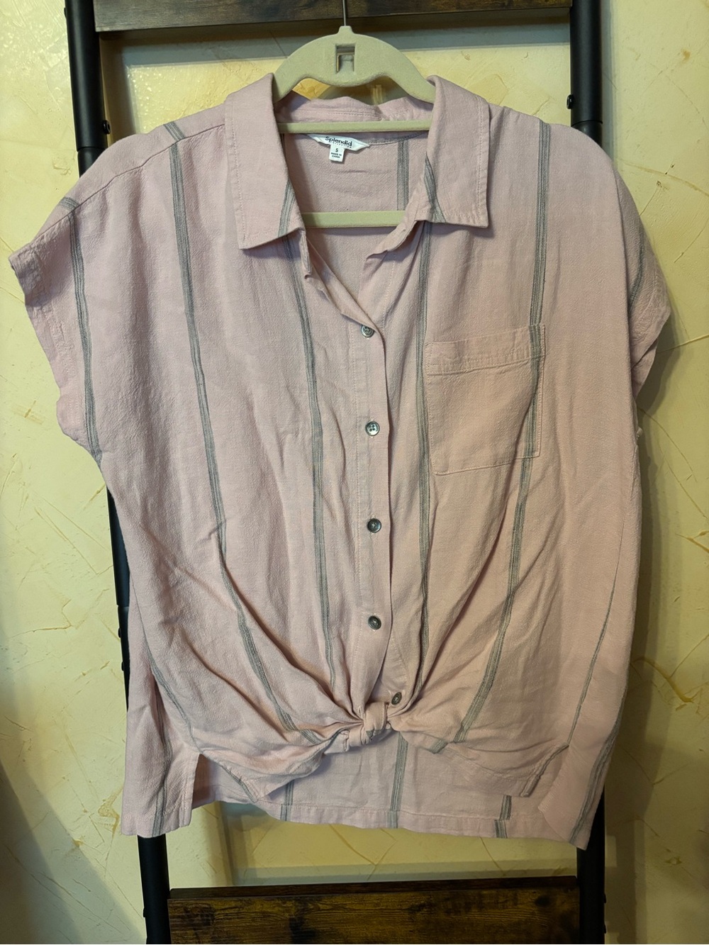Splendid Size S Light Pink Striped Button-Down Shirt